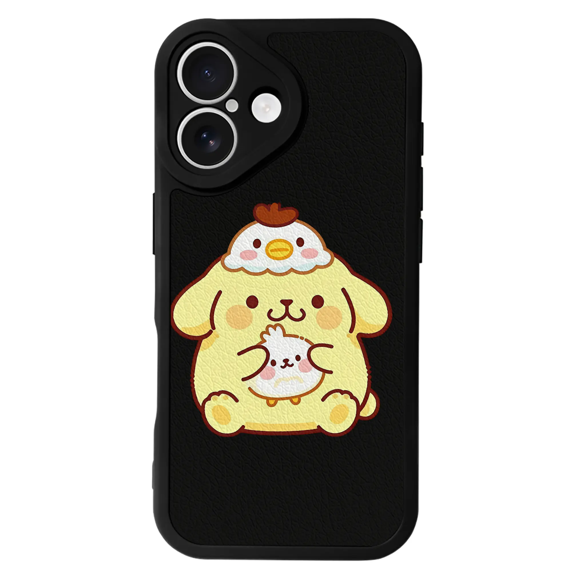 サンリオ グッズ,ポムポムプリン - IPhone 16シリーズ対応 ・ シリコンスマホケース ・ レザー調 ・ 高精度フィット ・ 耐衝撃 ・ ワイヤレス充電対応 ・ 精密カット